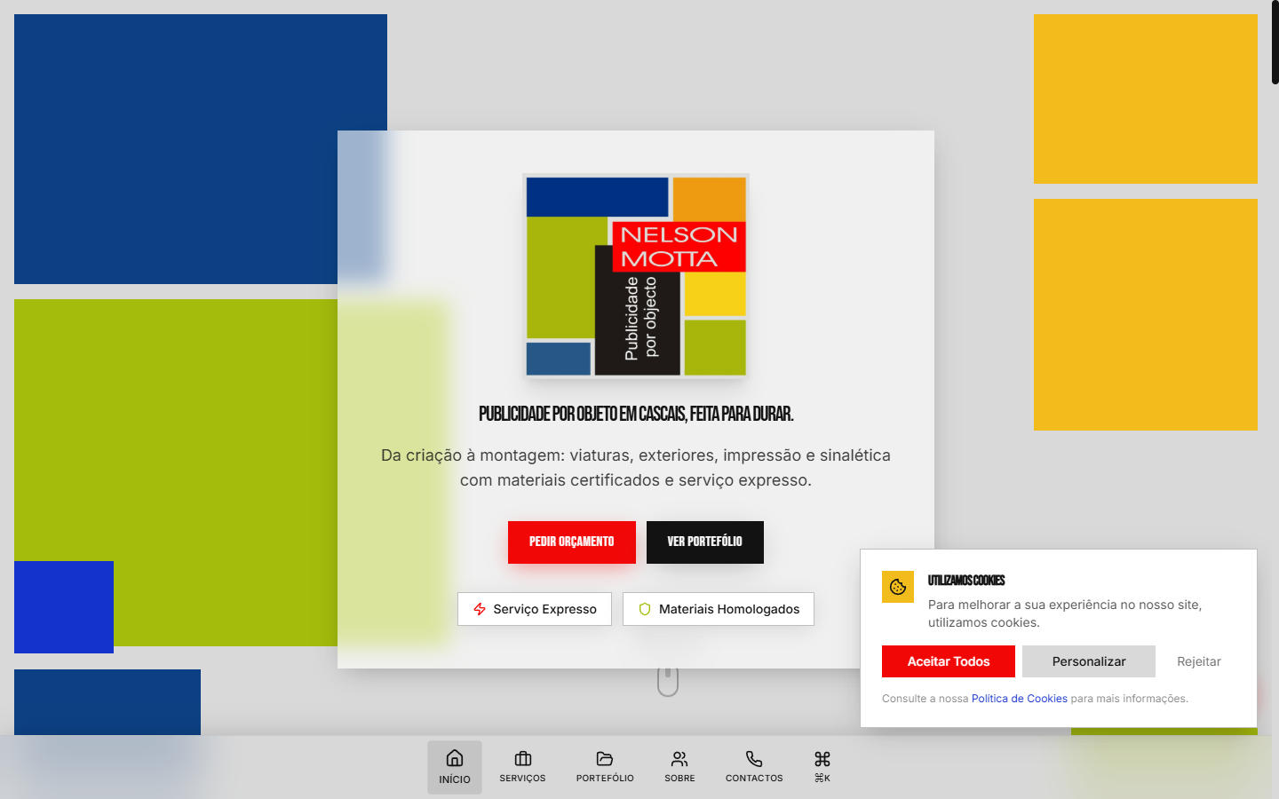 Screenshot do website Nelson Motta